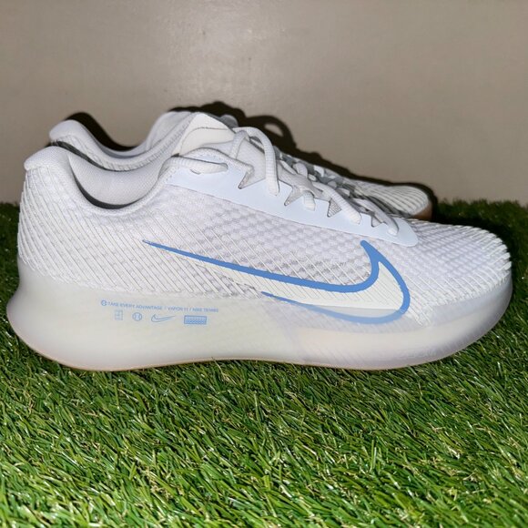 Nike Court Air Zoom Vapor 11 HC Tennis Shoes UNC White Blue Mens DR6966-107 main image 10